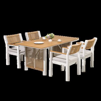 Настраиваемый обеденный набор для террасы из ротанга с порошковым алюминиевым каркасом и 5-летней гарантией для уличного гостеприимства