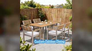 Обеденный набор на открытом воздухе с алюминиевой рамой нестандартных цветов